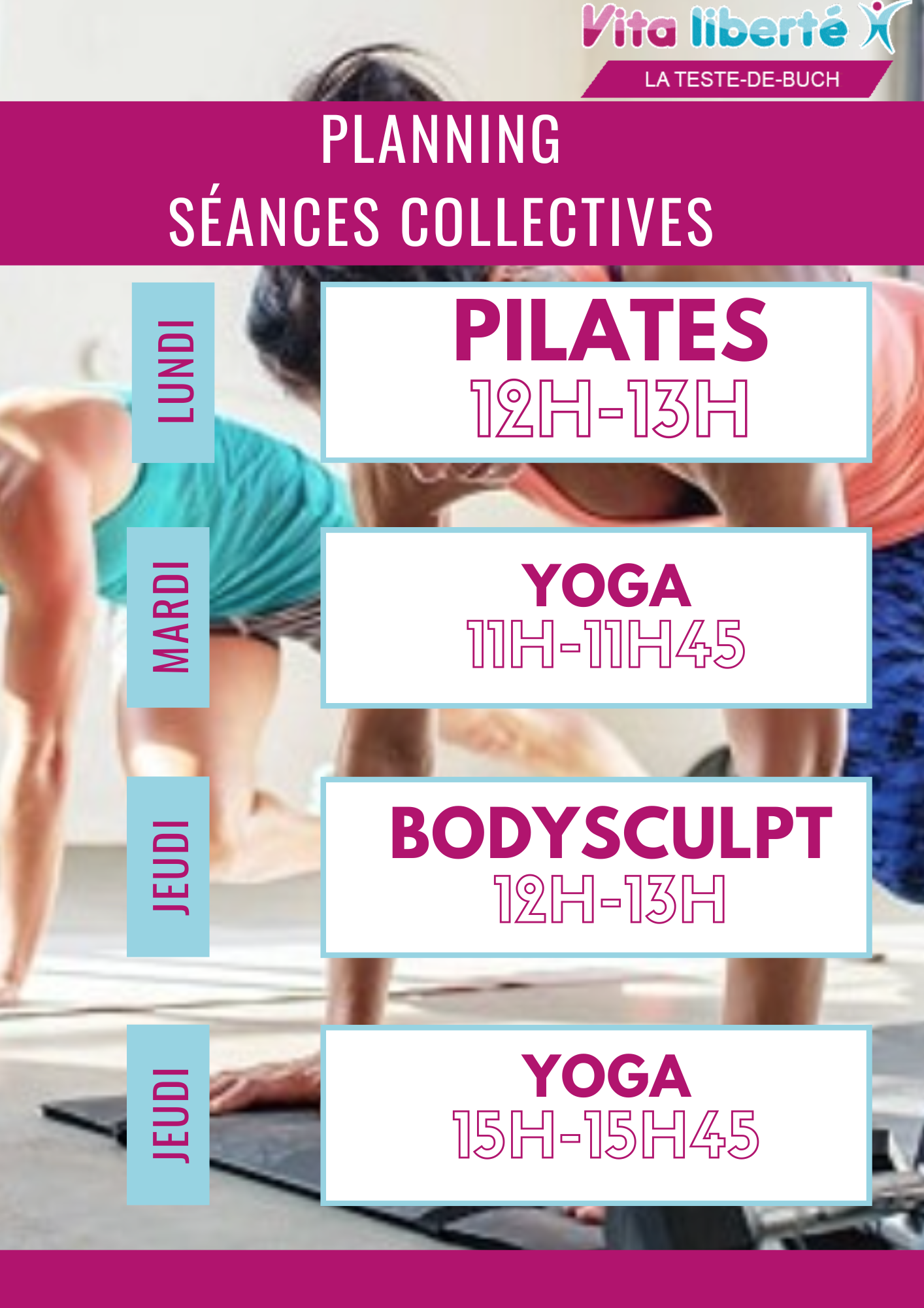 Planning cours collectifs Rentrée 2022